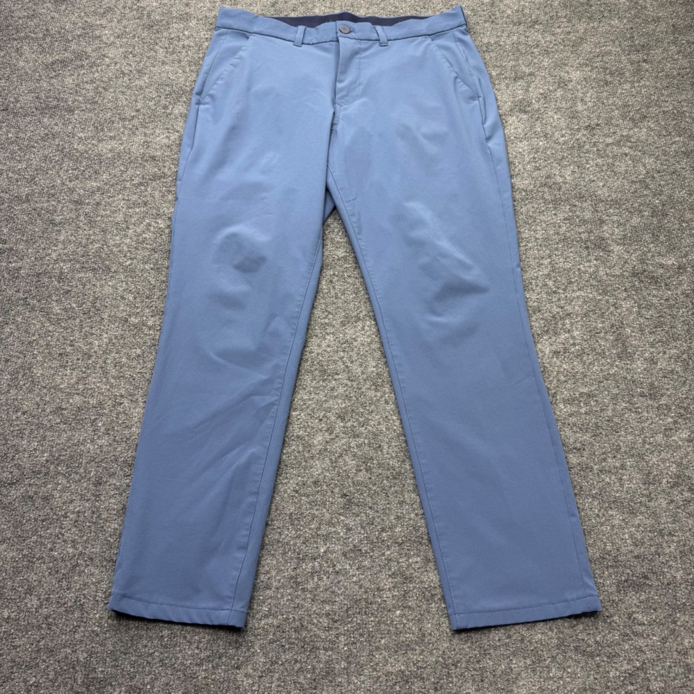 Mizzen + Main Helmsman Slim Blue Performance Chino Golf Pants 32W 30L Mens - Picture 2 of 9